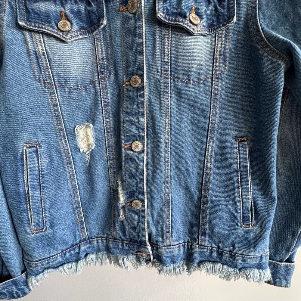 Iris Basic & Contemporary Denim Distressed Jacket… - image 7